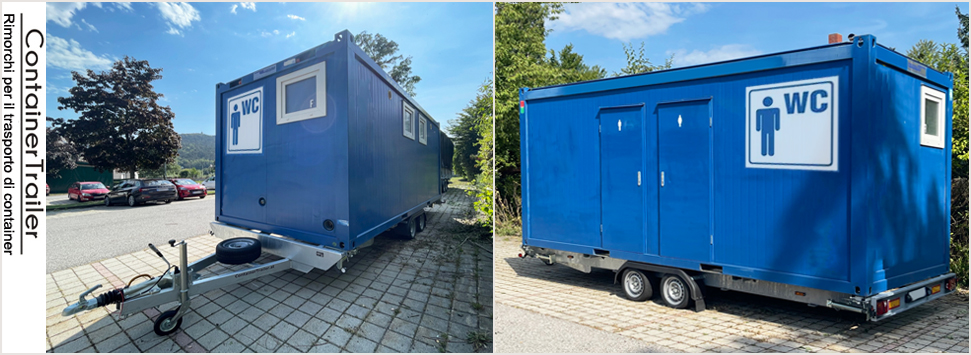 Rimorchio per toilette modulari